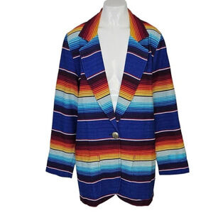Roper Vintage Southwestern Stripe Jacket Size Small Silver Button  Stripe Cotton